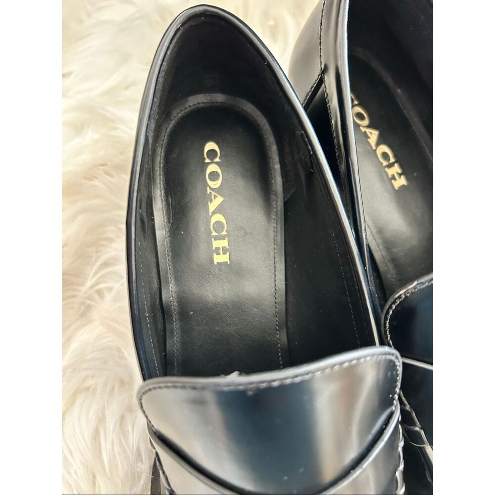 Coach Natalie loafer black leather size 10 - Picture 2 of 8
